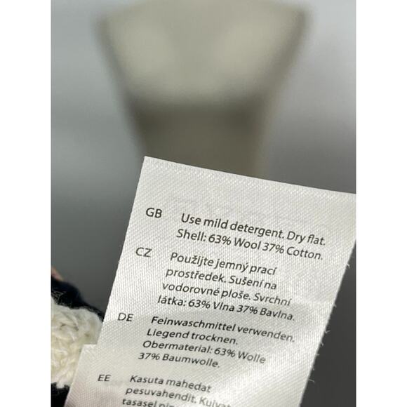 COS Sz XS Ivory Navy Blue Stripe Pullover Turtleneck Roll Neck Sweater - Picture 4 of 11